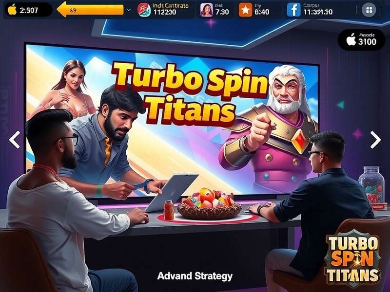 Turbo Spin Titans gameplay screenshot showing vibrant graphics and intuitive interface